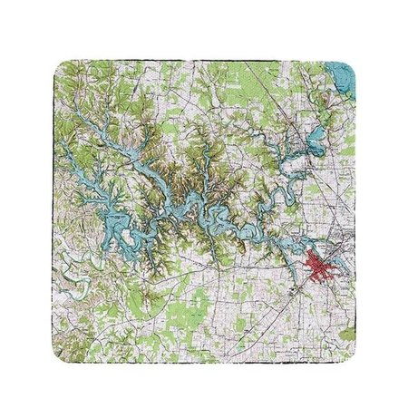 BETSY DRAKE Betsy Drake CT613 4 x 4 in. Tims Ford Lake; TN Nautical Map Coaster - Set of 4 CT613